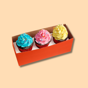 Rainbow Cupcake Box of 3