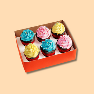 Rainbow Cupcake Box of 6